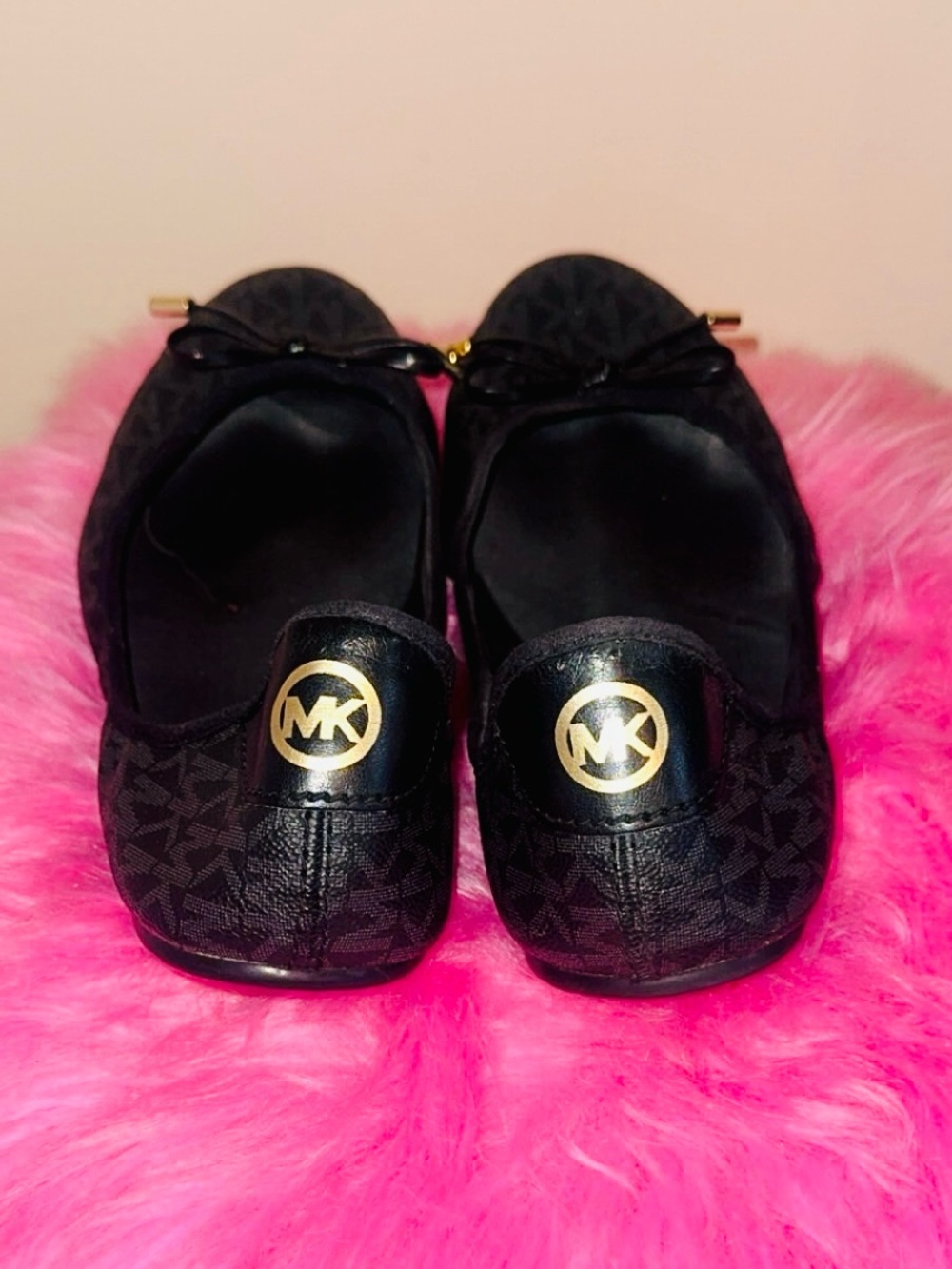 Michael Kors Black Logo Bow Ballet Flats - Picture 3 of 5